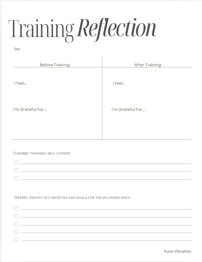 Training Reflection