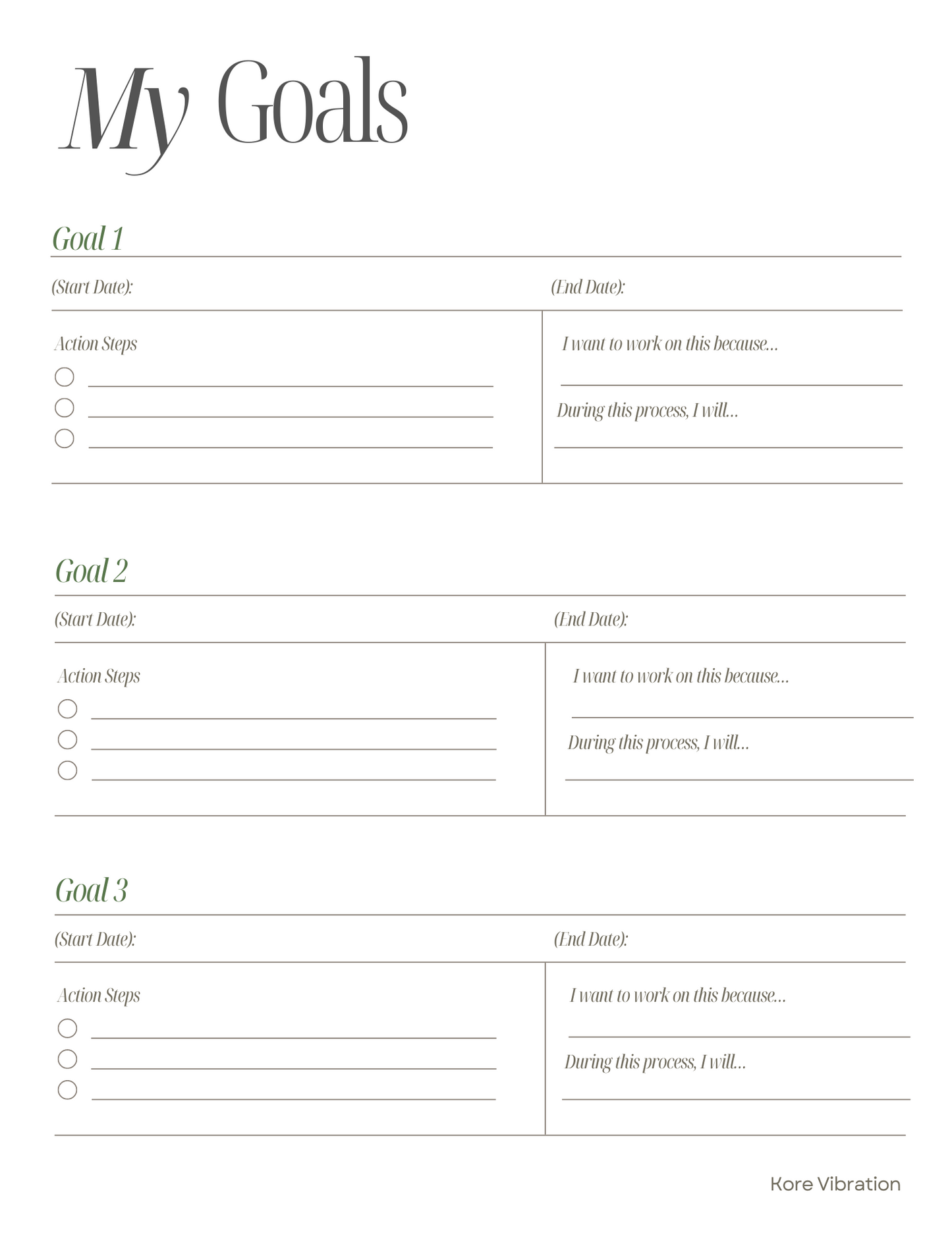 Goal Creation Sheet